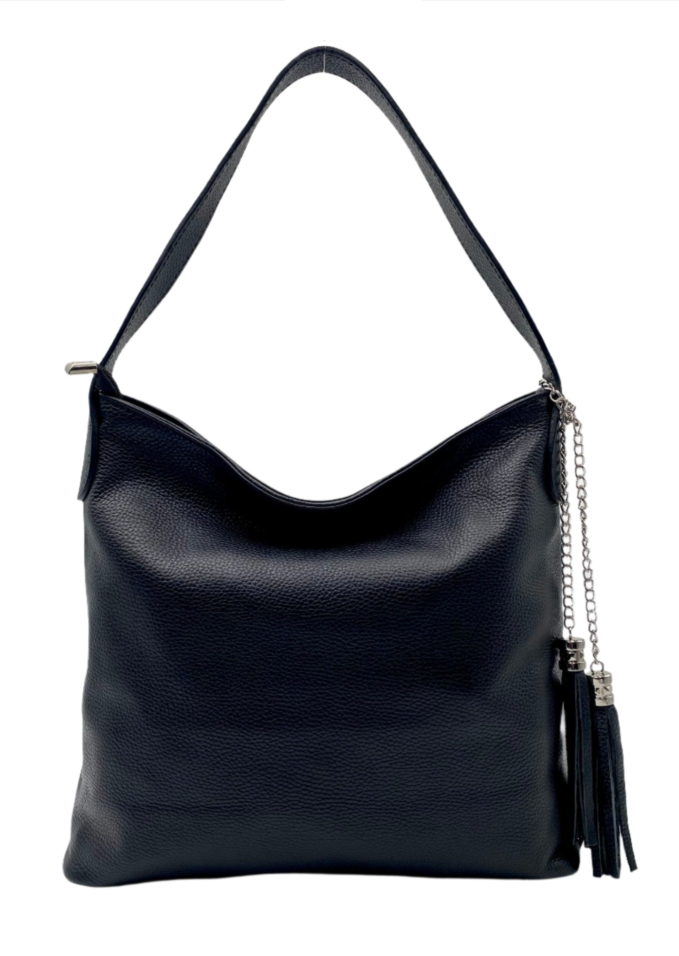 Gianna Leather Shoulder Bag- Black