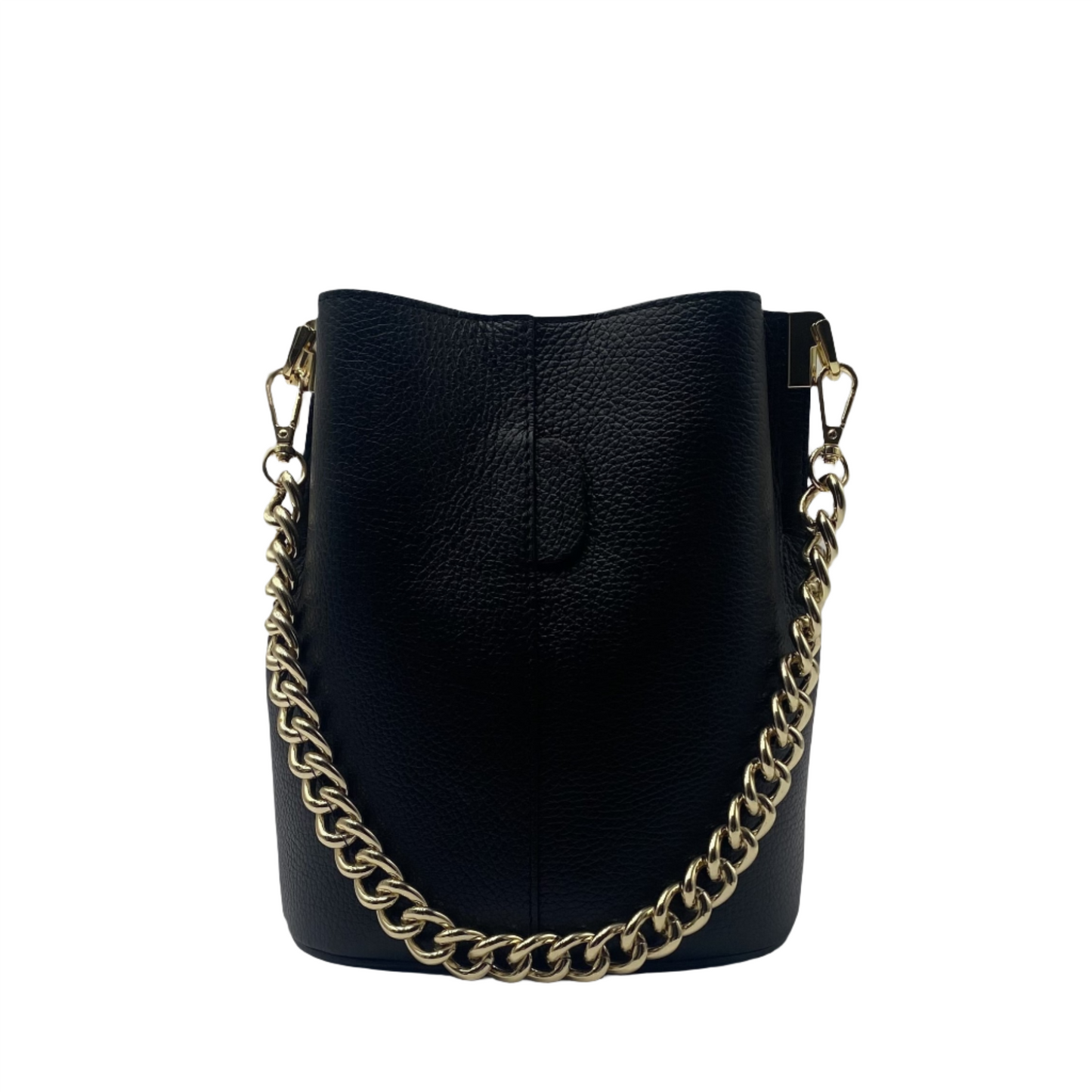 Milana Leather Bucket Bag -Black
