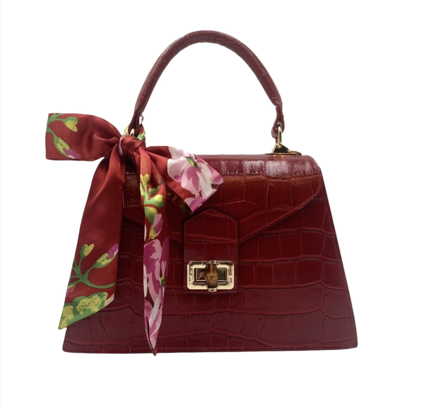 Emma Leather Handbag - Red