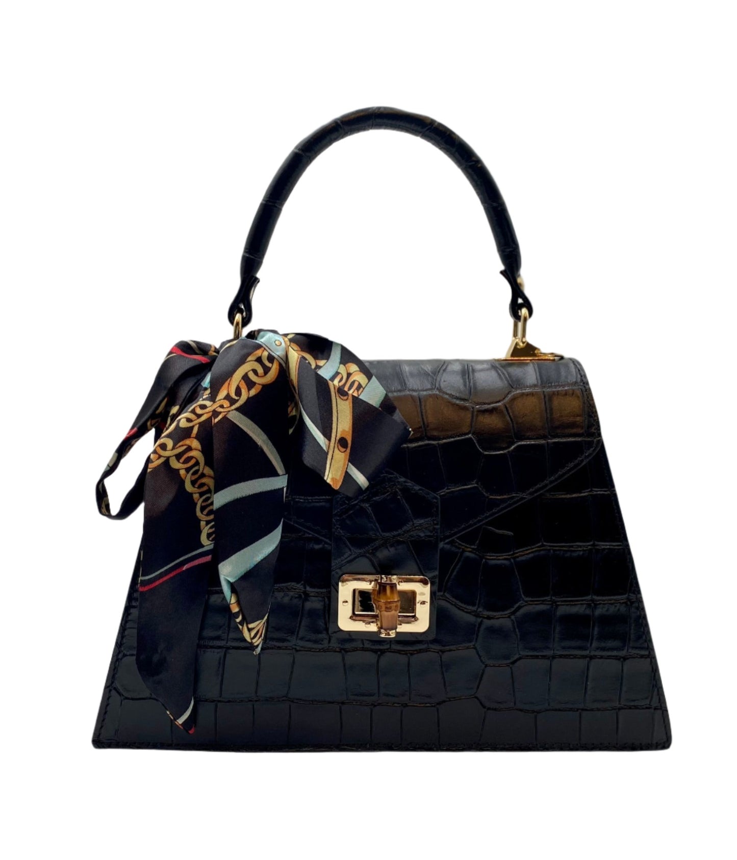 Emma Leather Handbag - Black
