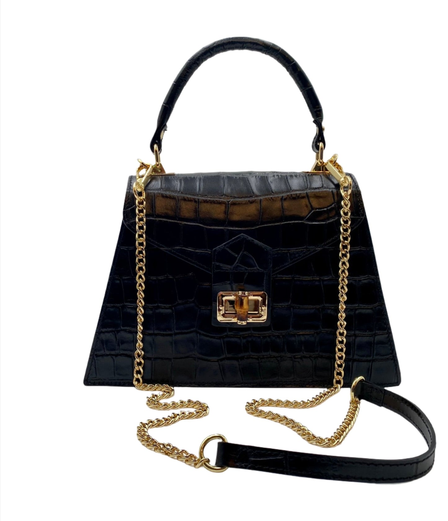 Emma Leather Handbag - Black