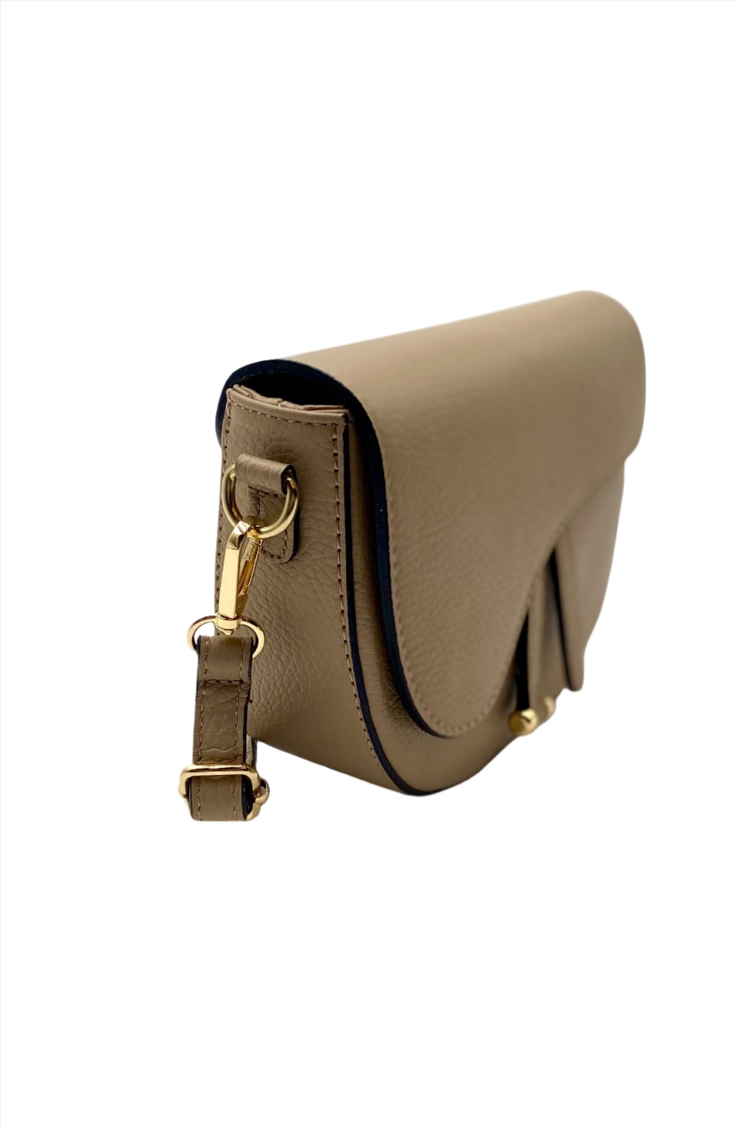 Lilla Leather Crossbody Bag - Light Taupe