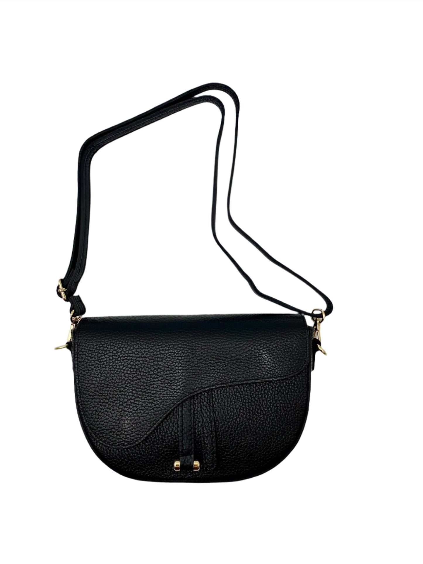 Lilla Leather Crossbody Bag - Black