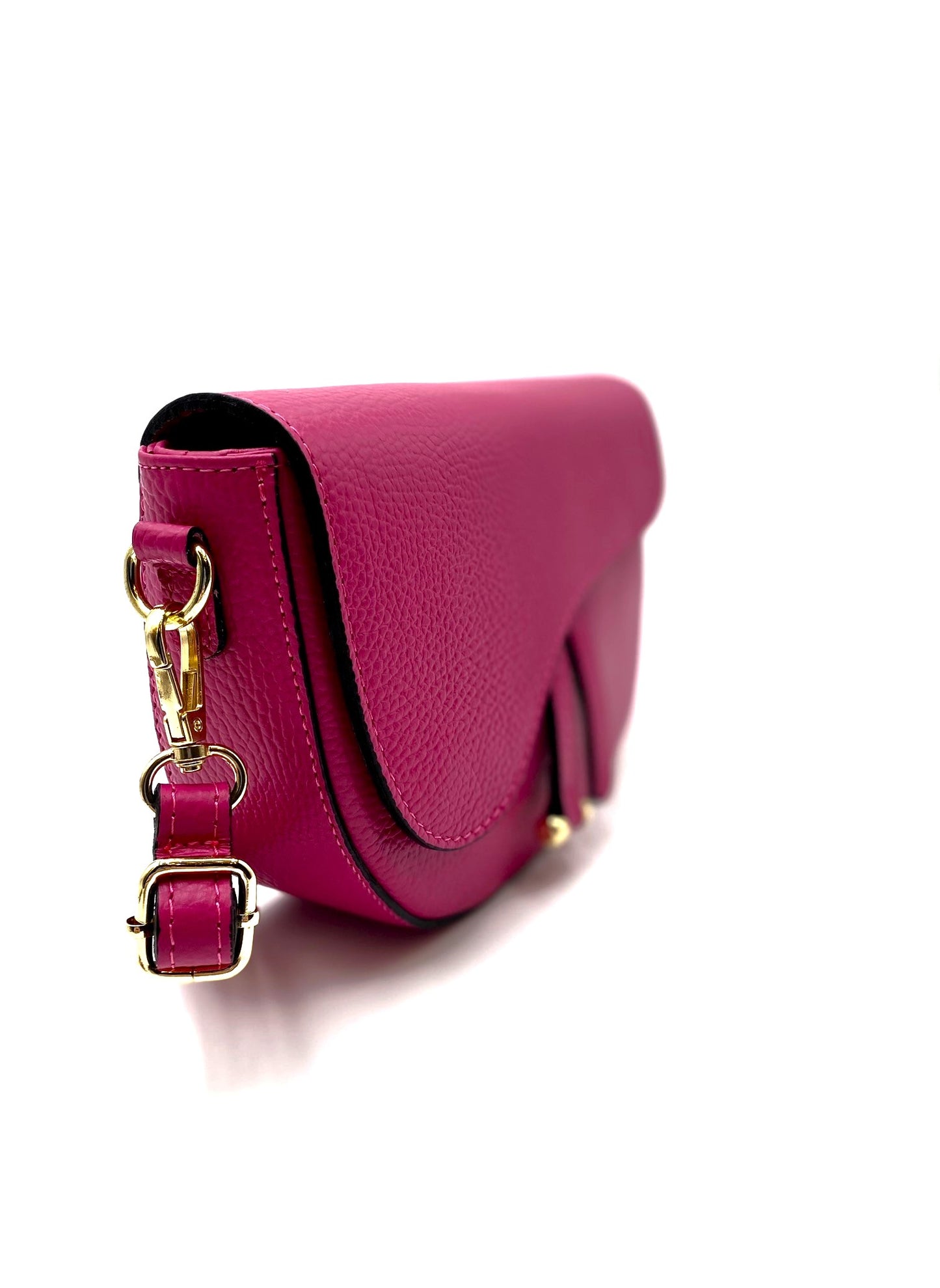 Lilla Leather Crossbody Bag - Fuchsia