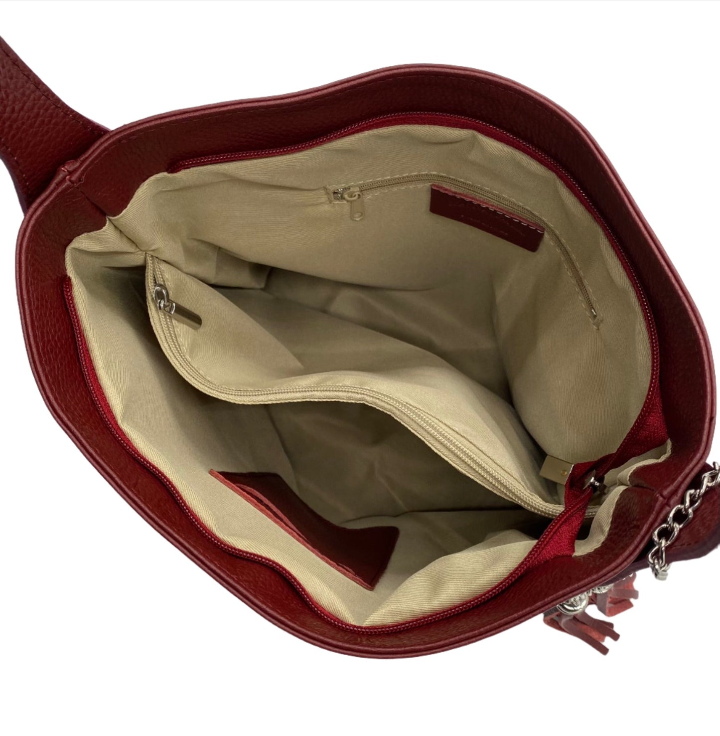Gianna Leather Shoulder Bag - Burgundy