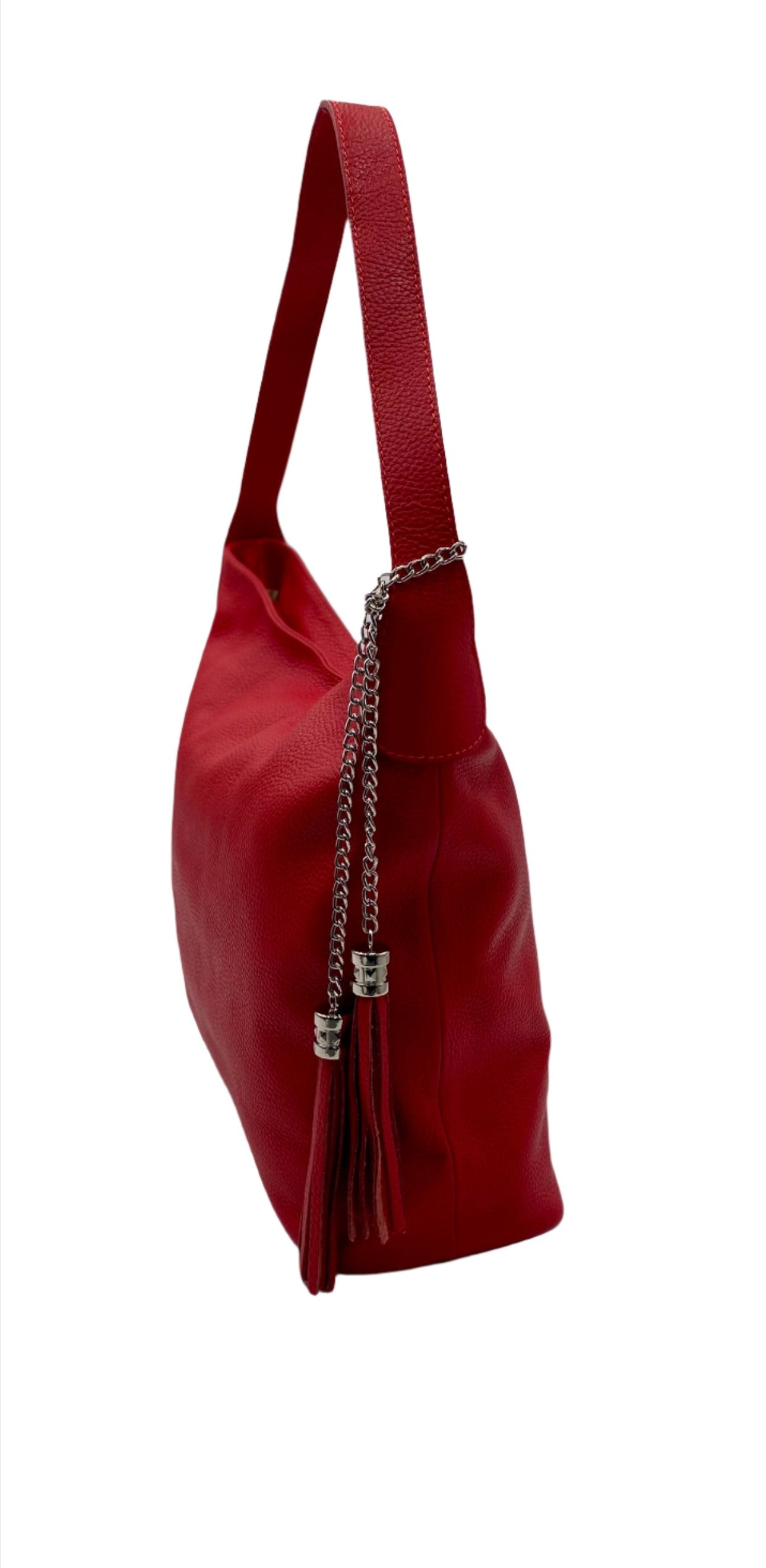 Gianna Leather Shoulder Bag - Red
