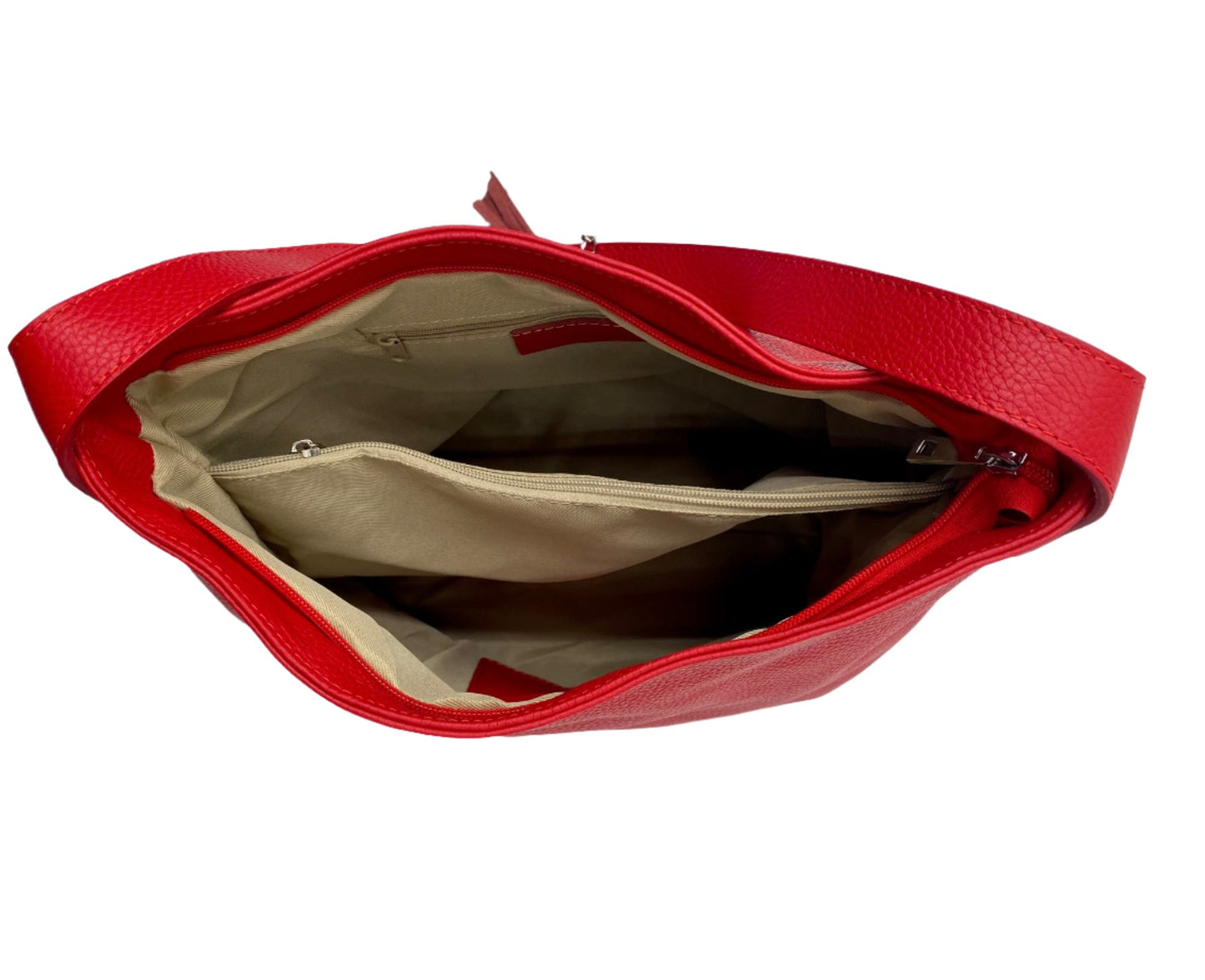 Gianna Leather Shoulder Bag - Red