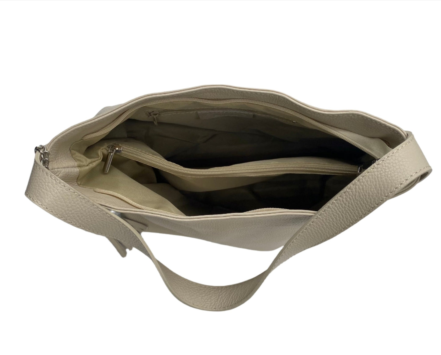 Gianna Leather Shoulder Bag - Beige
