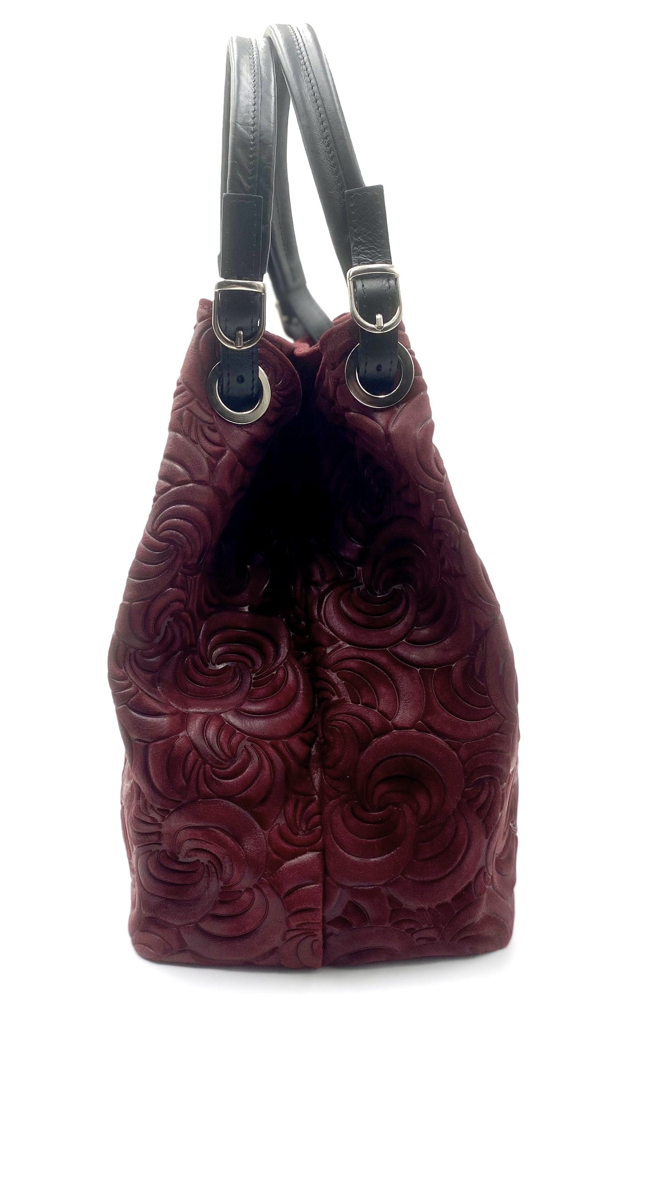 Bella Italian Leather Shoulder Bag - Bordeaux