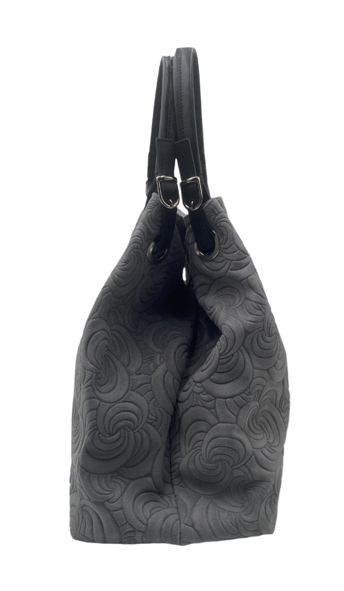 Bella Leather Shoulder Bag - Grey