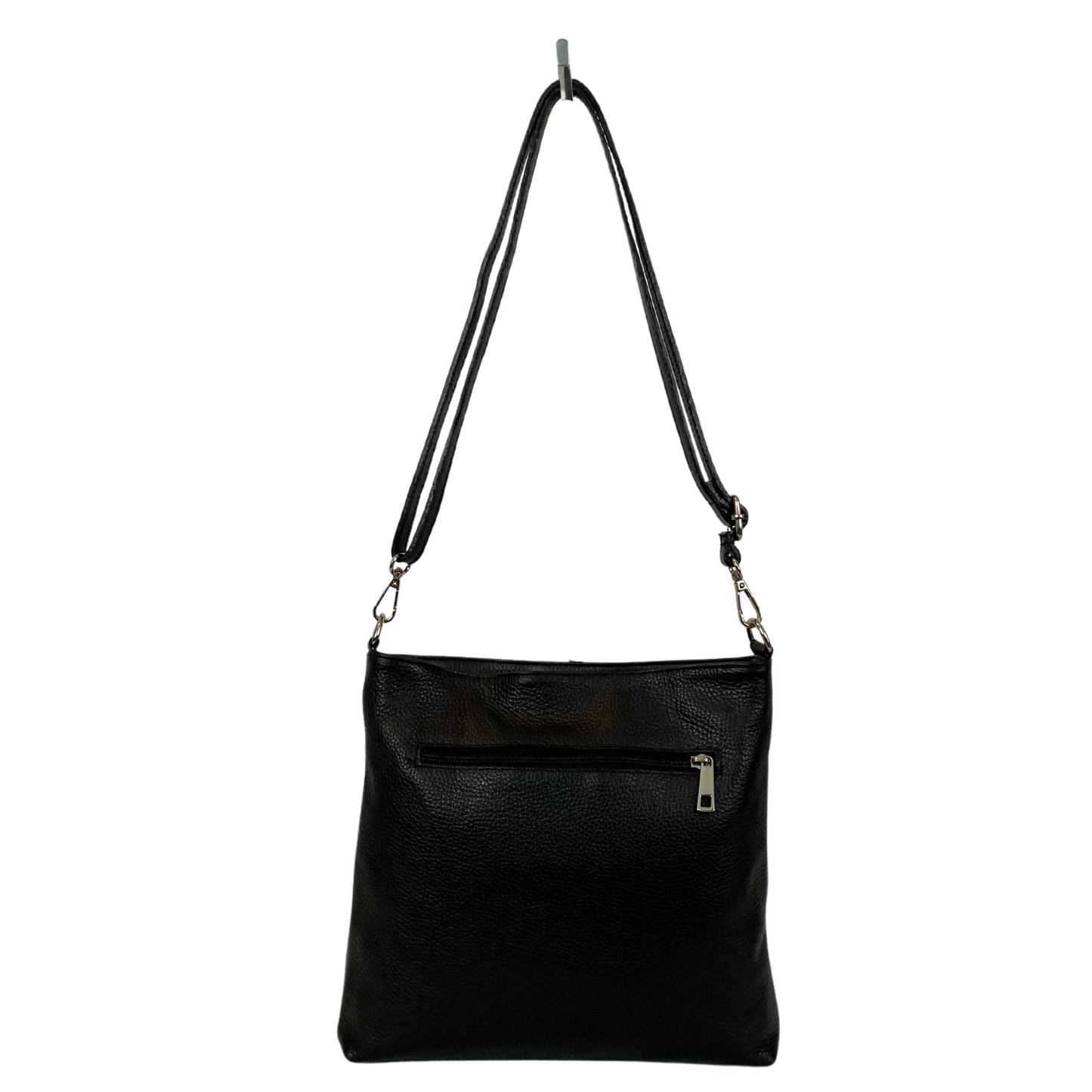 Jossi Italian Leather Shoulder/Crossbody Bag - Black and White