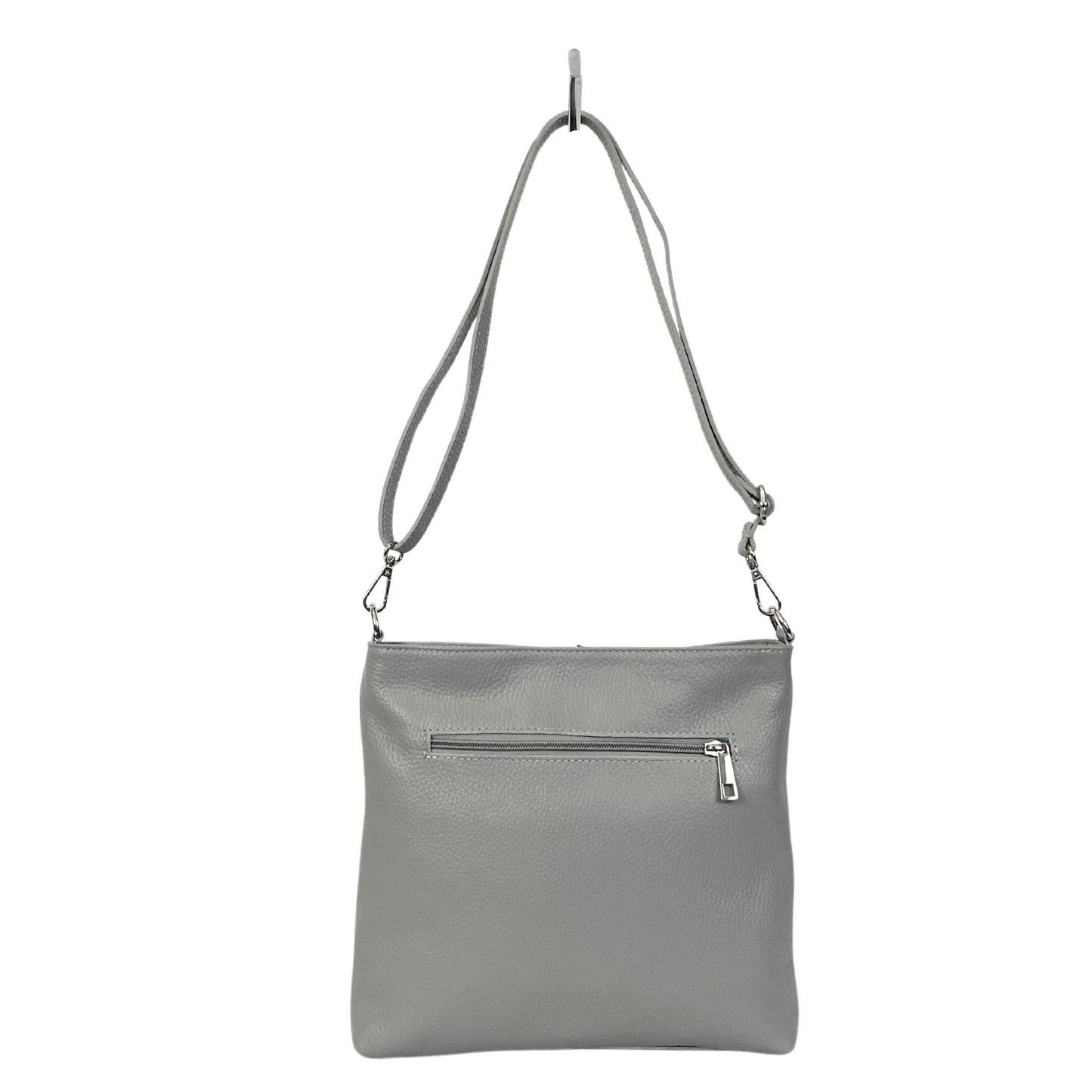 Jossi Italian Leather Shoulder/Crossbody Bag - Grey