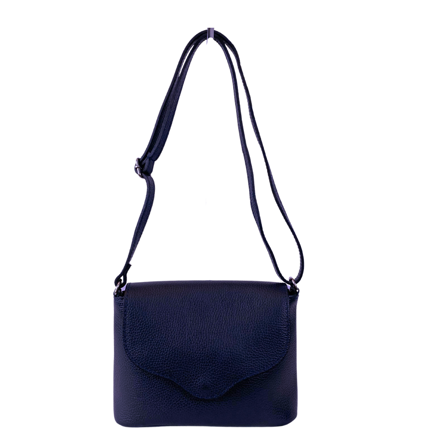 Kaira Italian Leather Shoulder/Crossbody Bag - Navy Blue