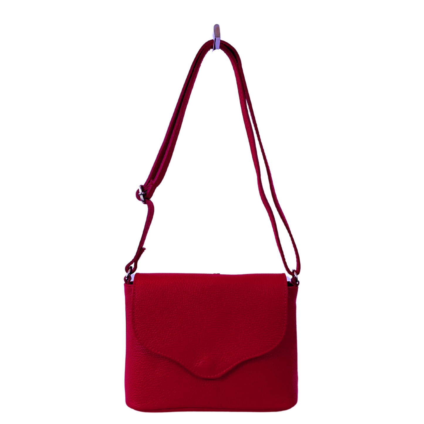 Kaira Italian Leather Shoulder/Crossbody Bag - Red