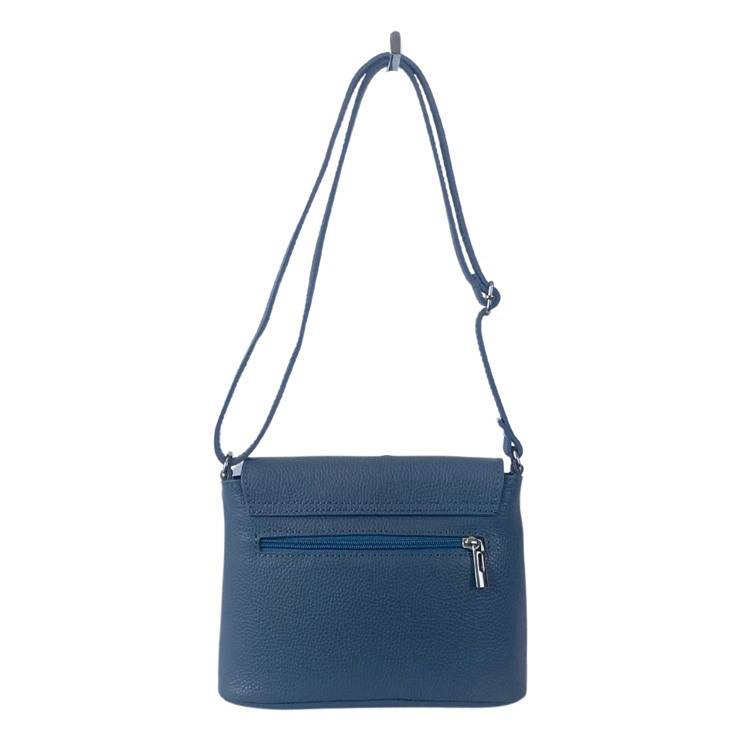Kaira Italian Leather Shoulder/Crossbody Bag - Cyan Blue