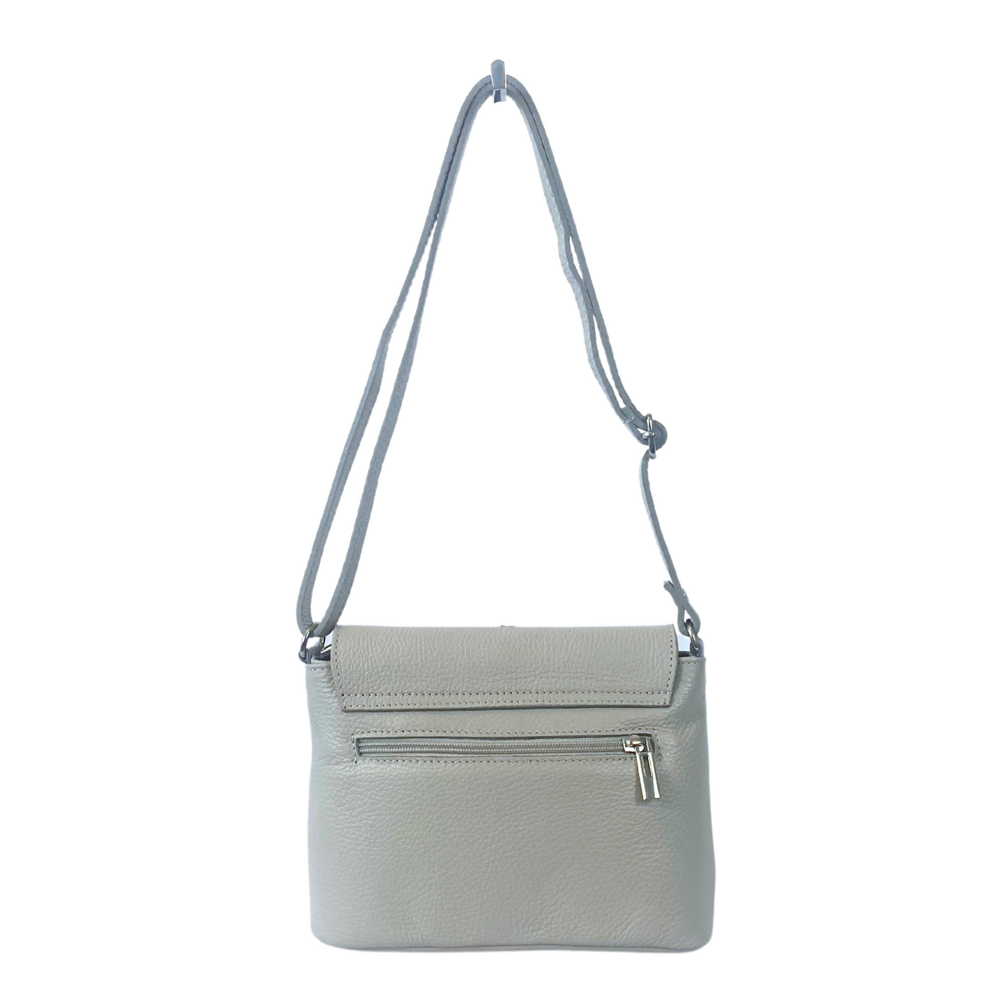 Kaira Italian Leather Shoulder/Crossbody Bag - Light Grey
