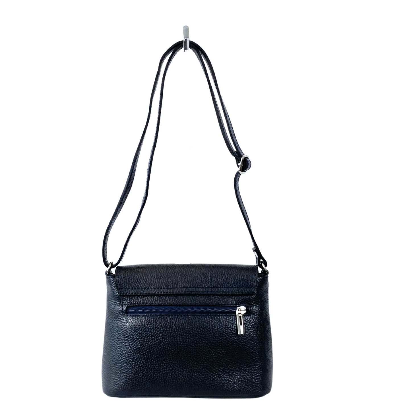 Kaira Italian Leather Shoulder/Crossbody Bag - Navy Blue