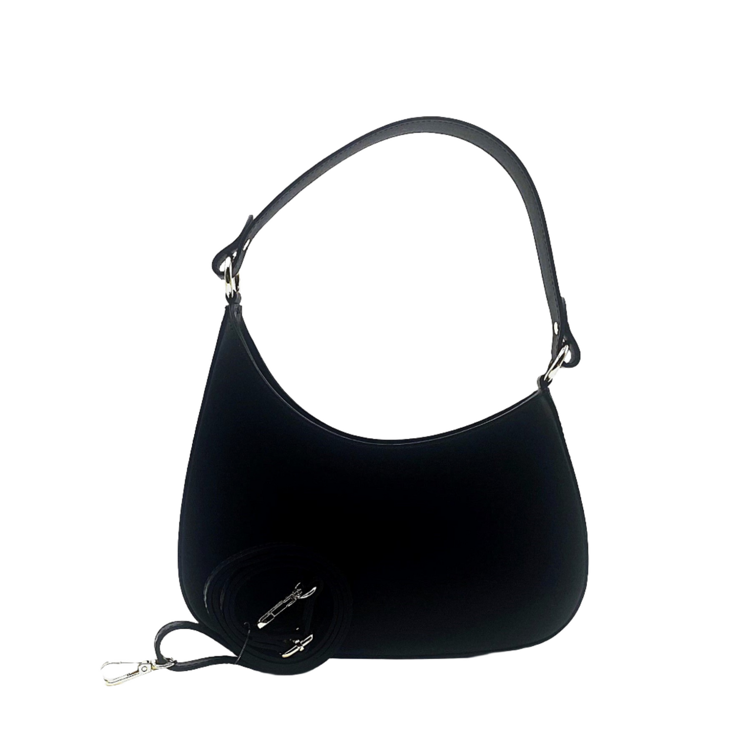 Luna Leather Hobo Bag - Black