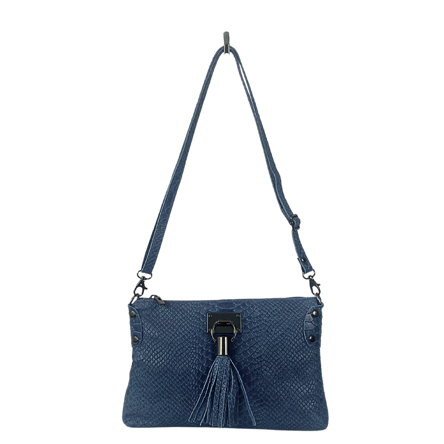 Marissa Italian Leather Shoulder/Crossbody Bag - Blue