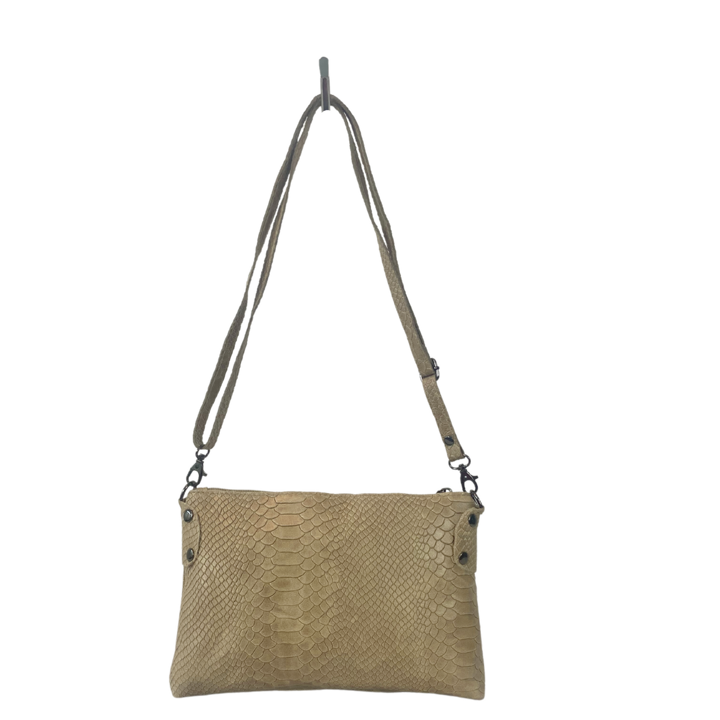 Marissa Italian Leather Shoulder/Crossbody Bag - Taupe