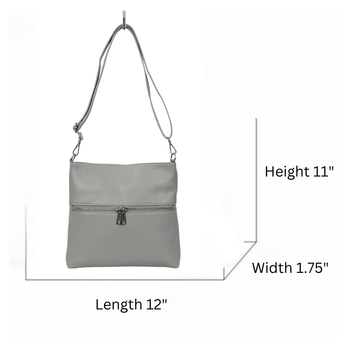Jossi Italian Leather Shoulder/Crossbody Bag - Navy Blue