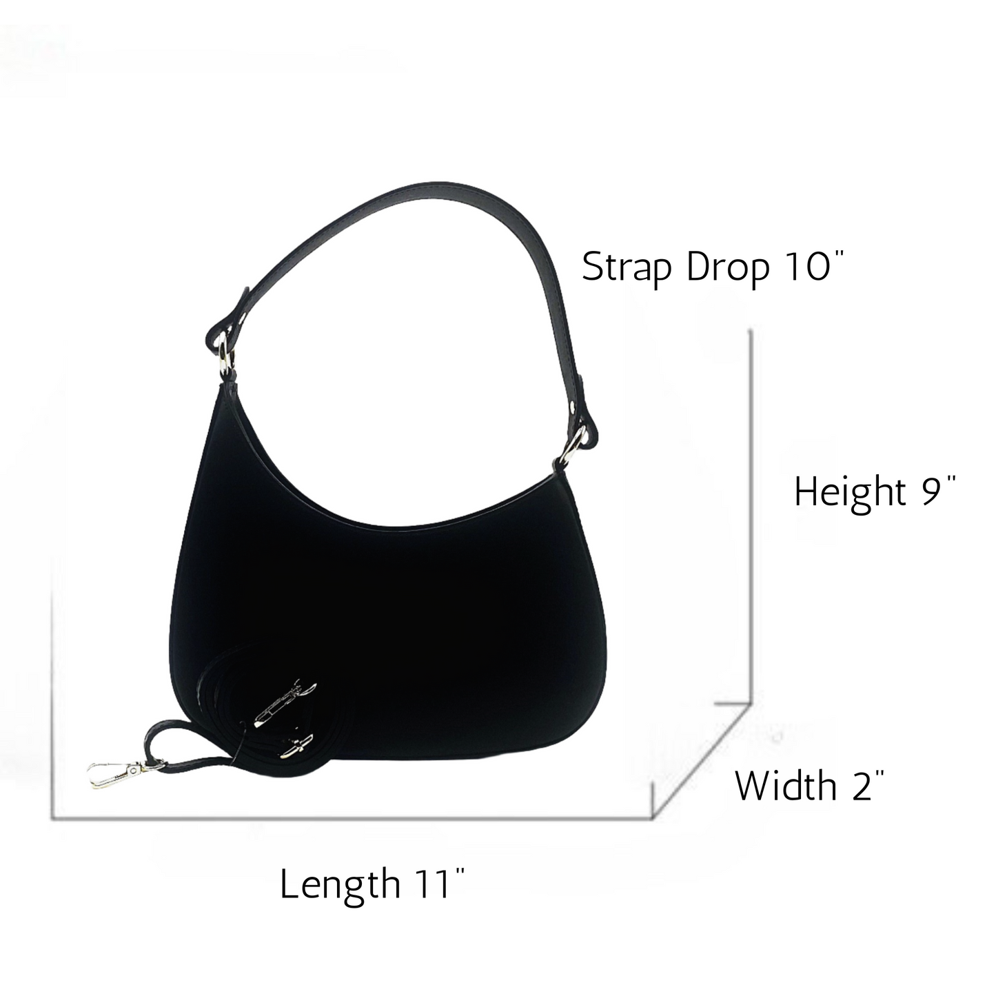 Luna Leather Hobo Bag - Black