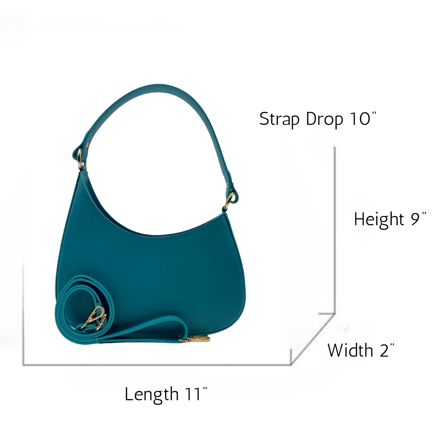 Luna Leather Hobo Bag - Turquoise