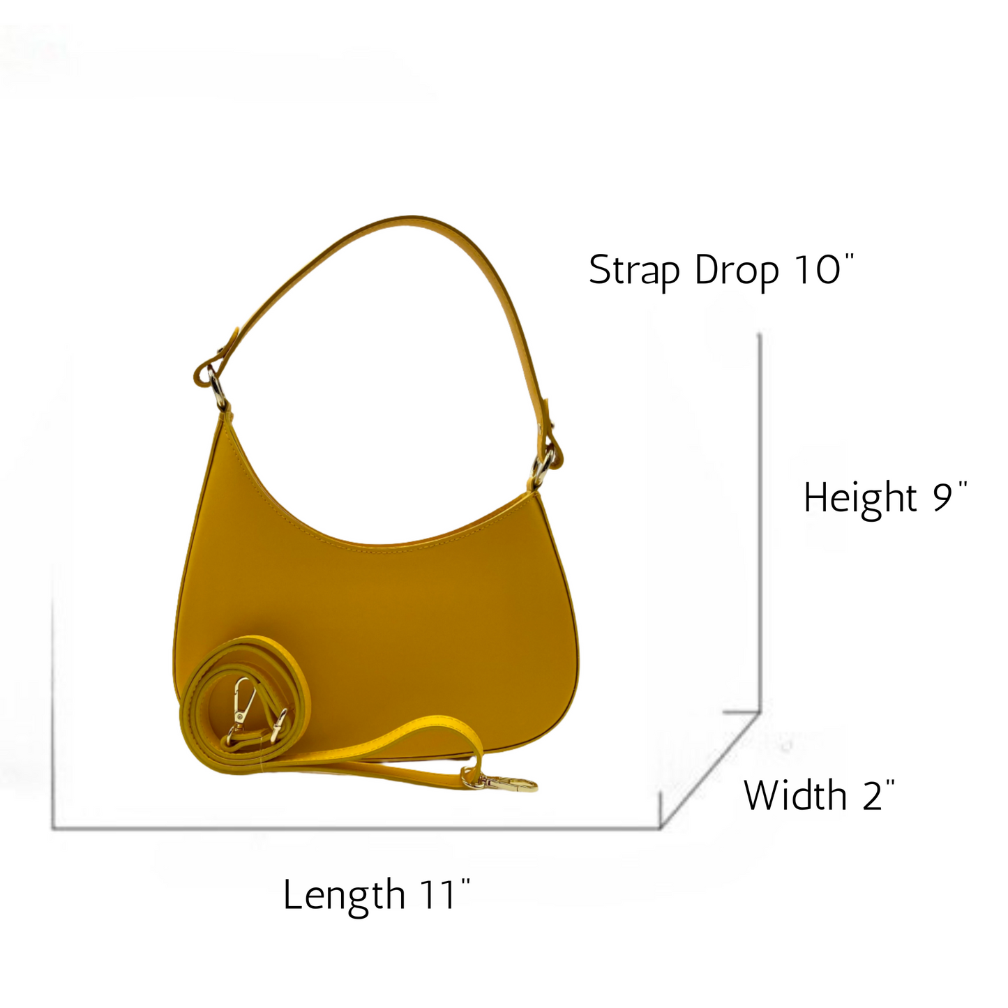 Luna Leather Hobo Bag - Vibrant Yellow