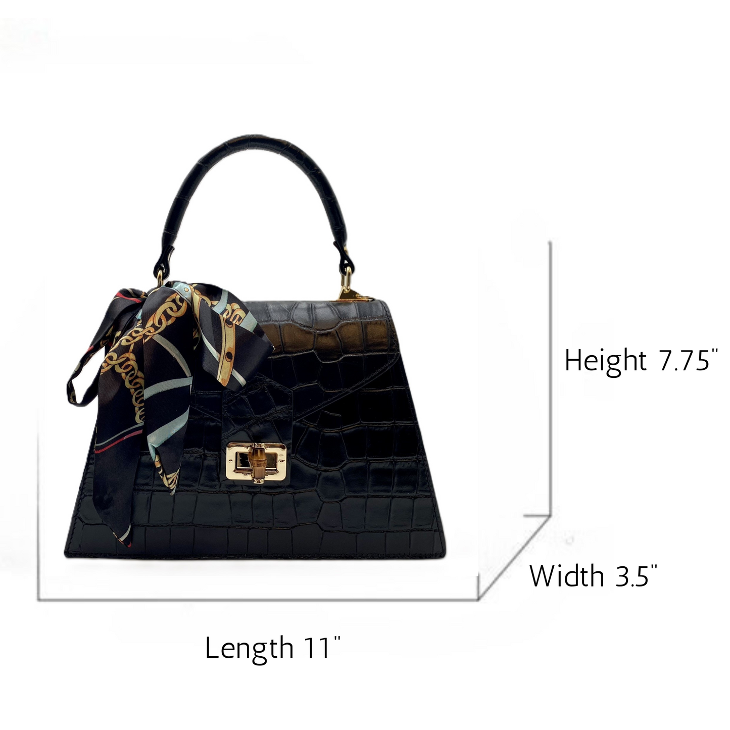 Emma Leather Handbag - Black
