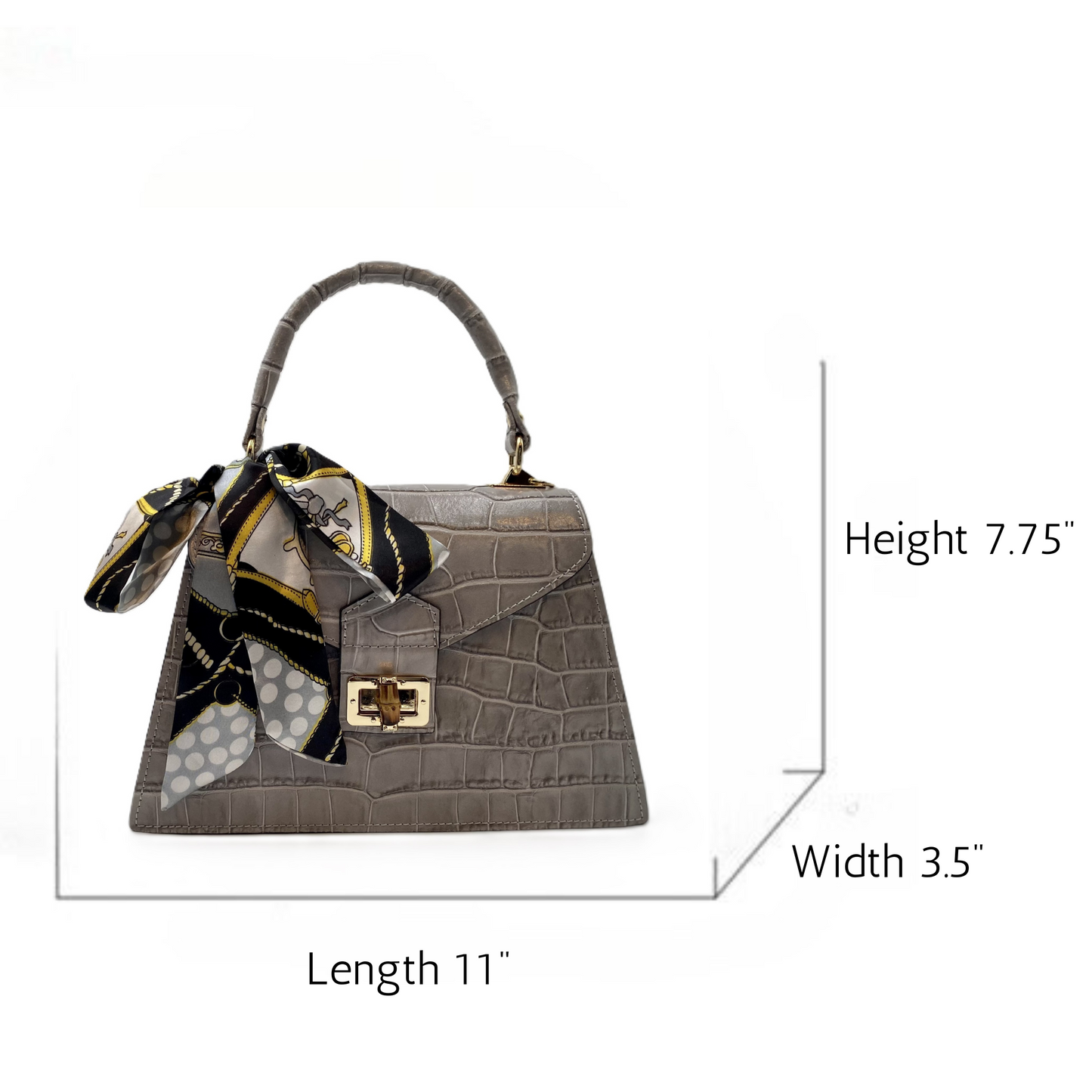 Emma Leather Handbag - Grey