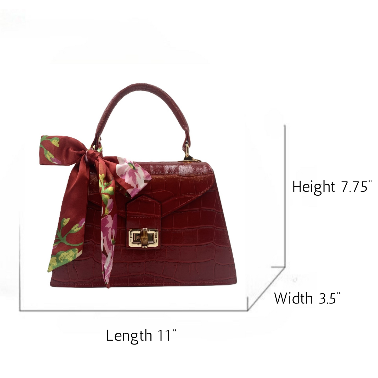 Emma Leather Handbag - Red