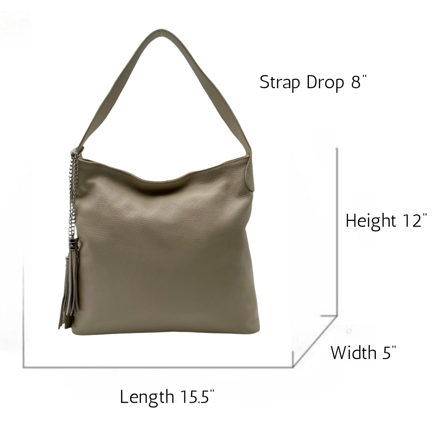 Gianna Leather Shoulder Bag - Beige
