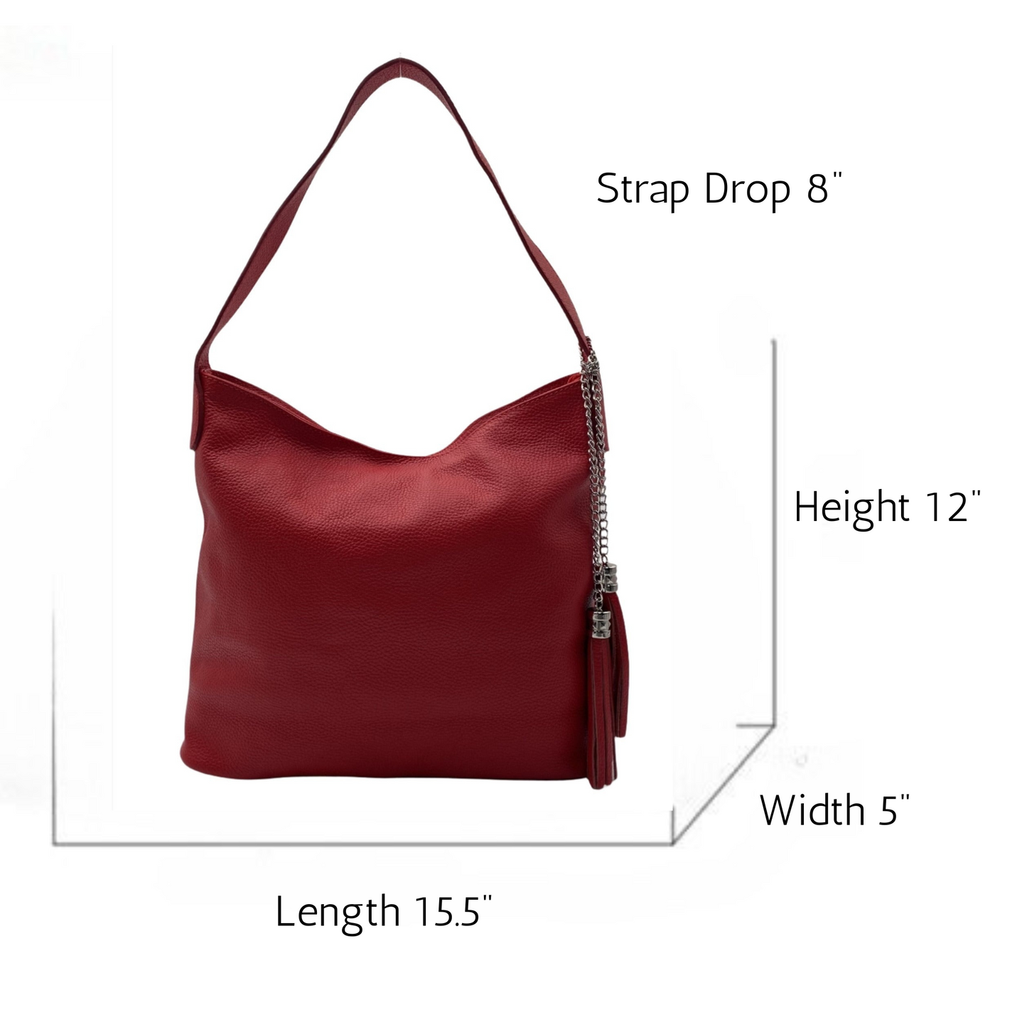 Gianna Leather Shoulder Bag - Red