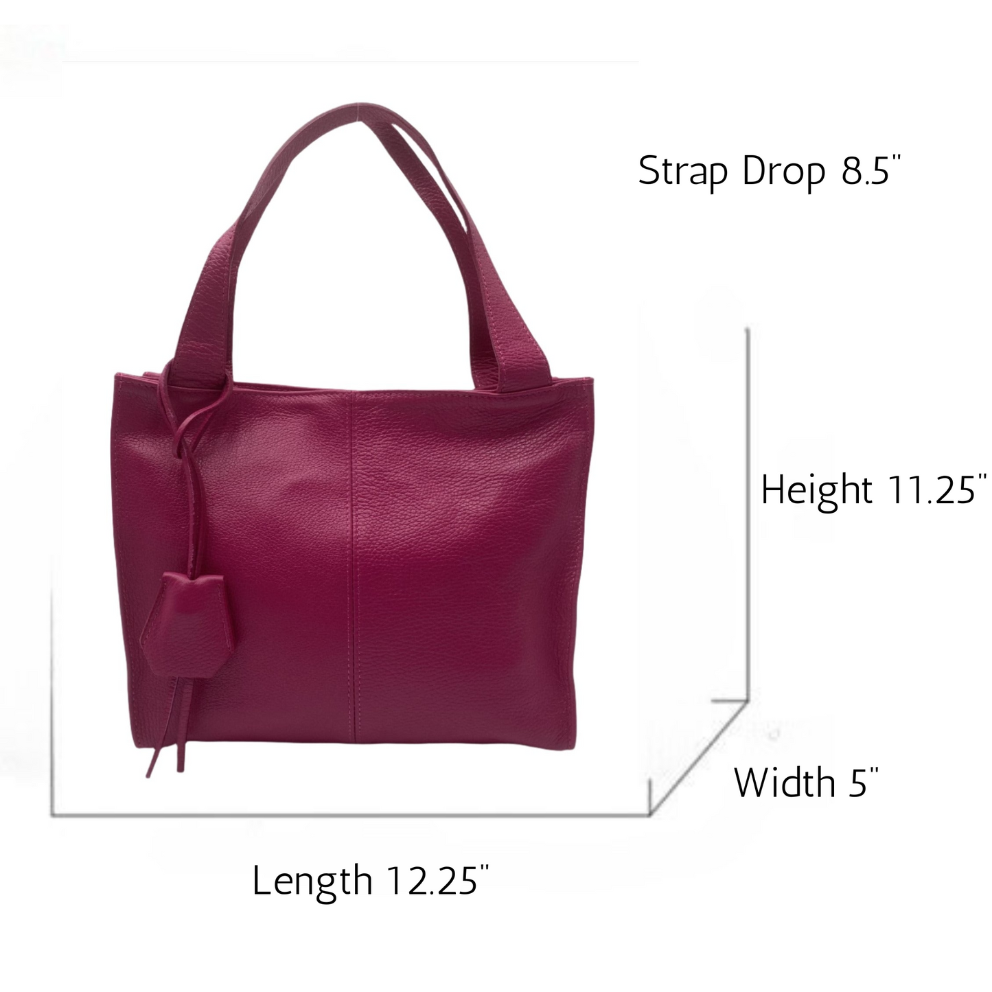 Karissa Leather Hobo Bag - Fuchsia