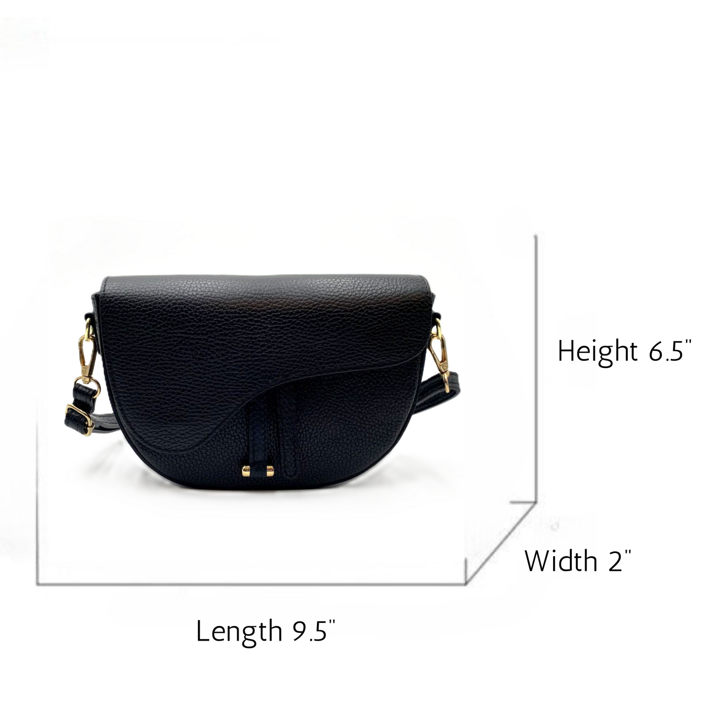 Lilla Leather Crossbody Bag - Black