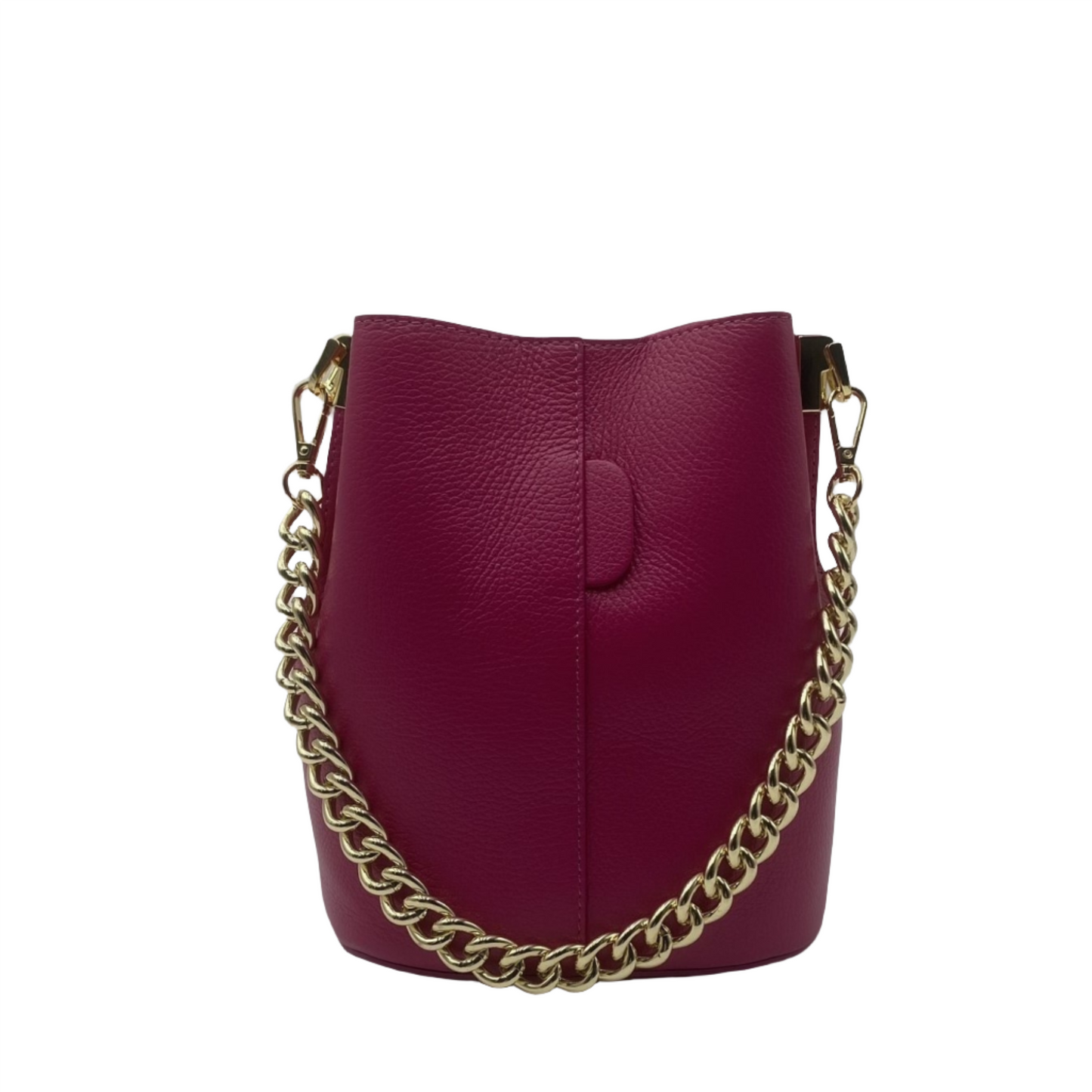 Milana Leather Bucket Bag - Fuchsia