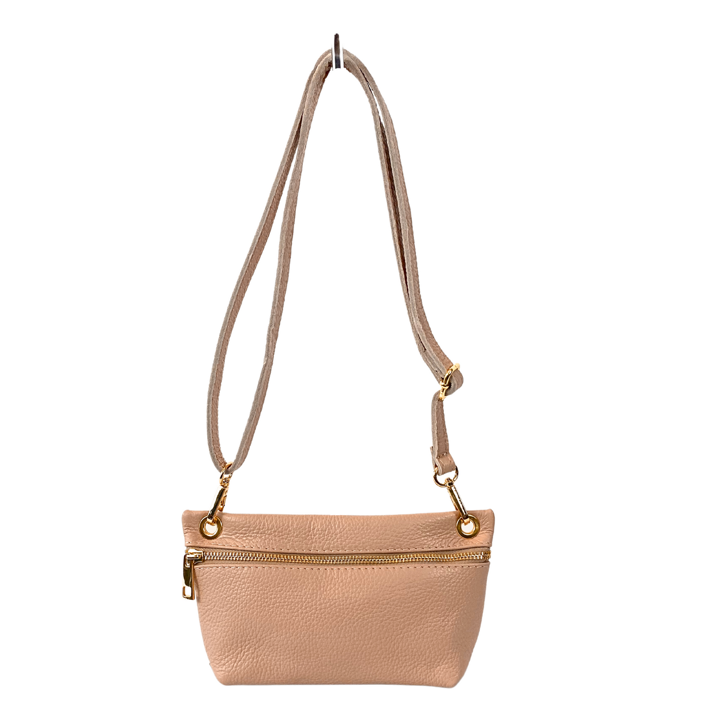 Verona Italian Leather Shoulder/Crossbody Bag - Powder Pink