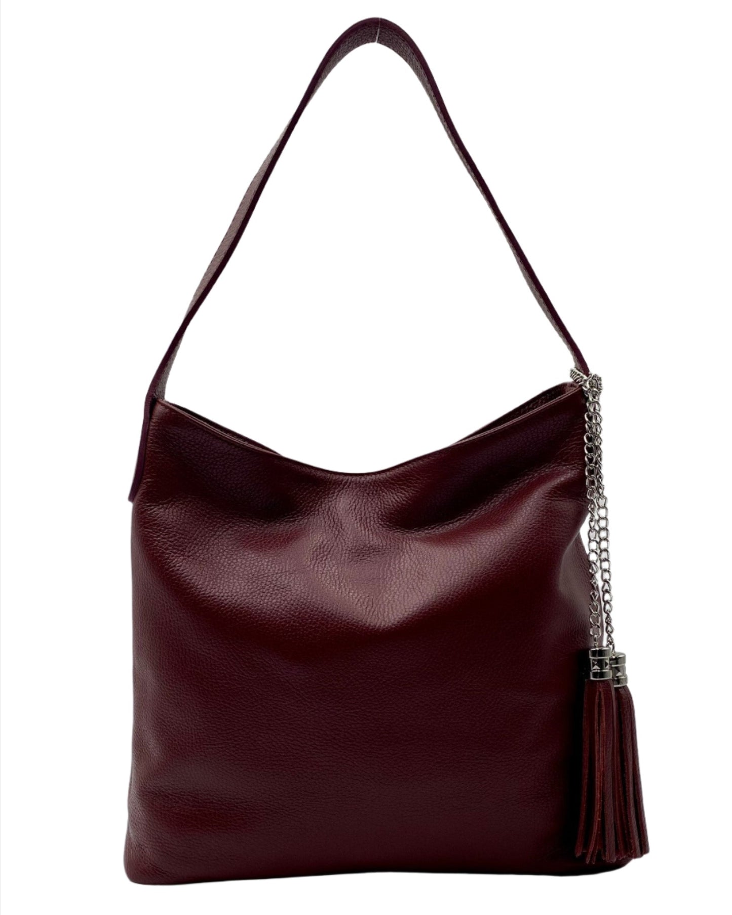 Gianna Leather Shoulder Bag - Burgundy