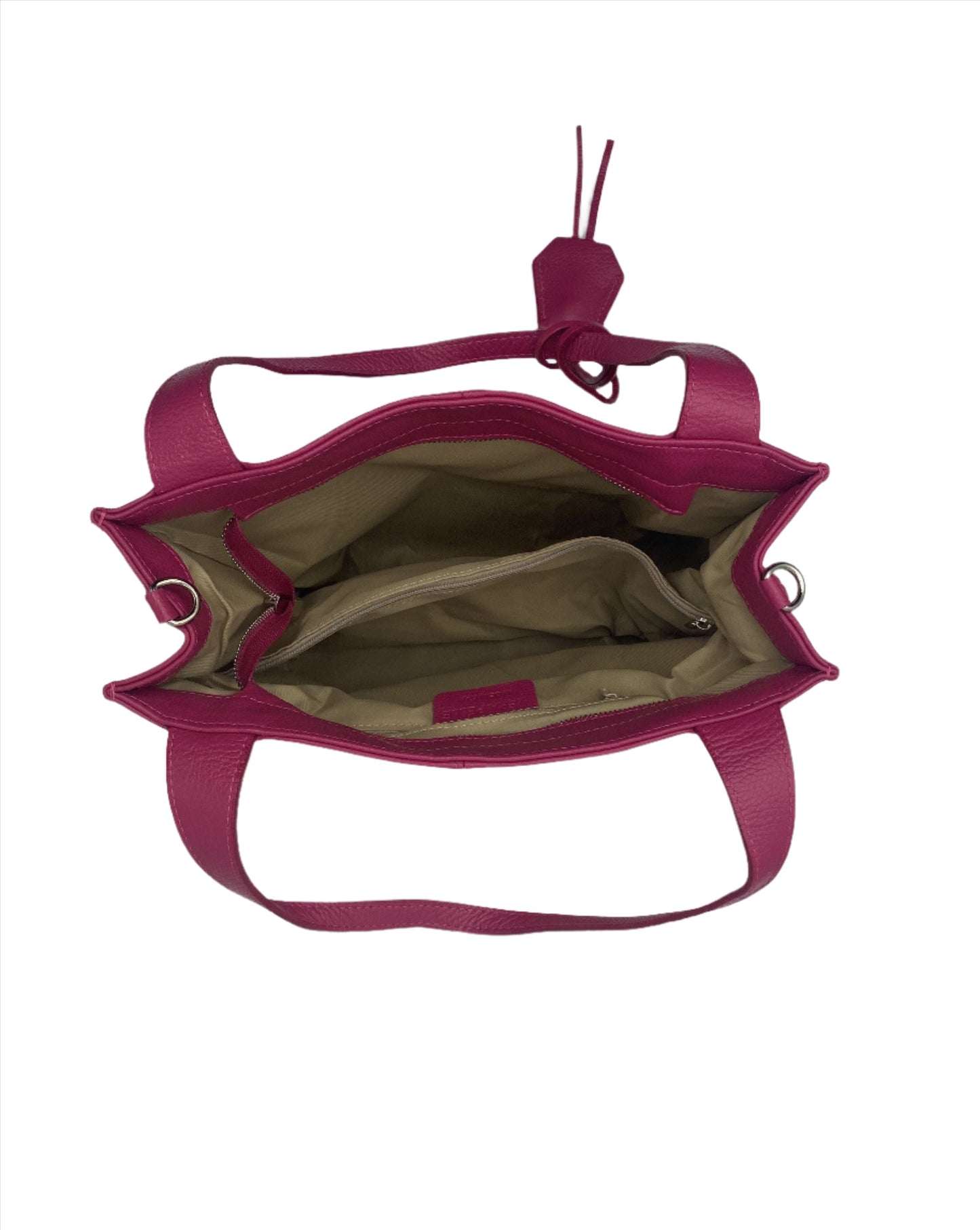 Karissa Leather Hobo Bag - Fuchsia