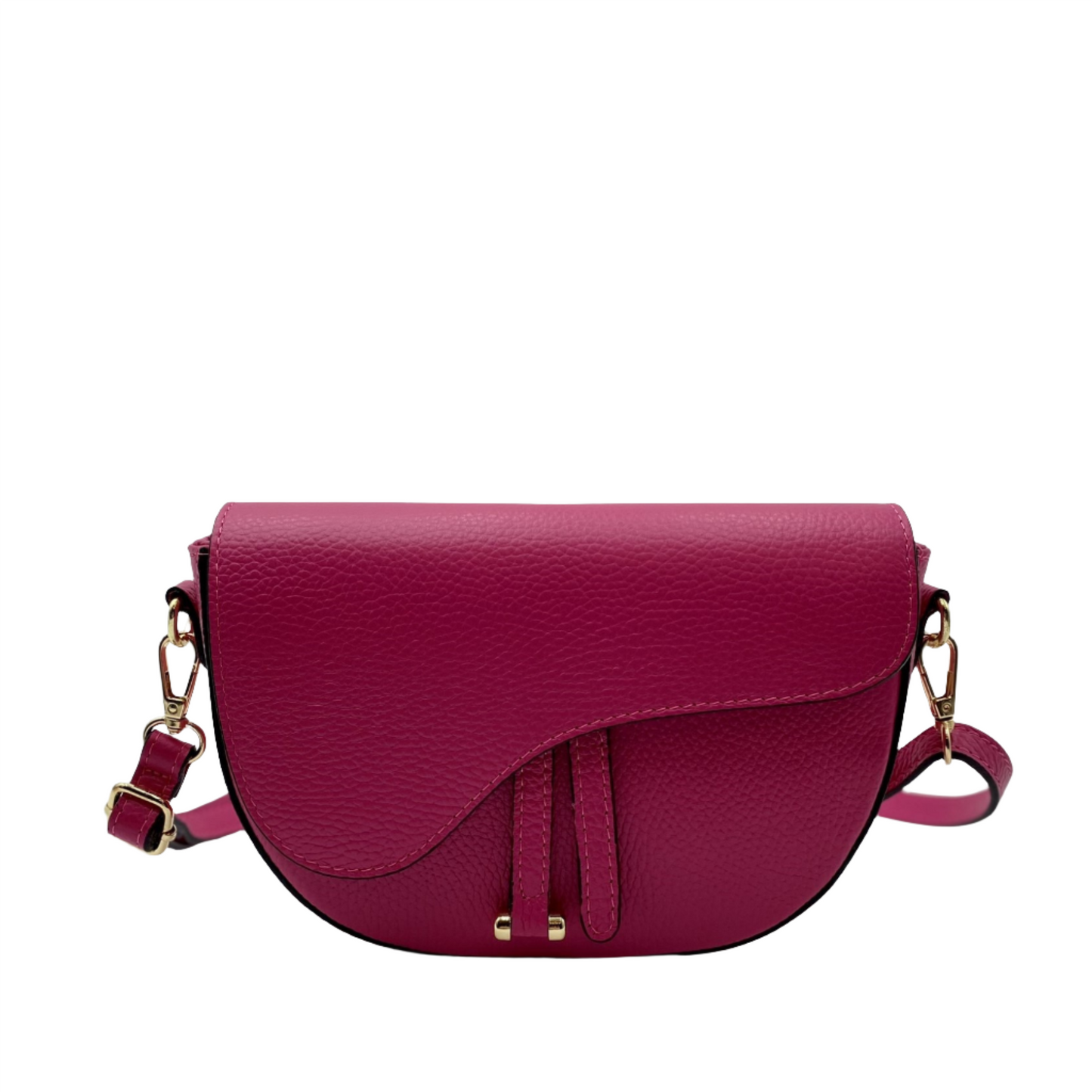 Lilla Leather Crossbody Bag - Fuchsia