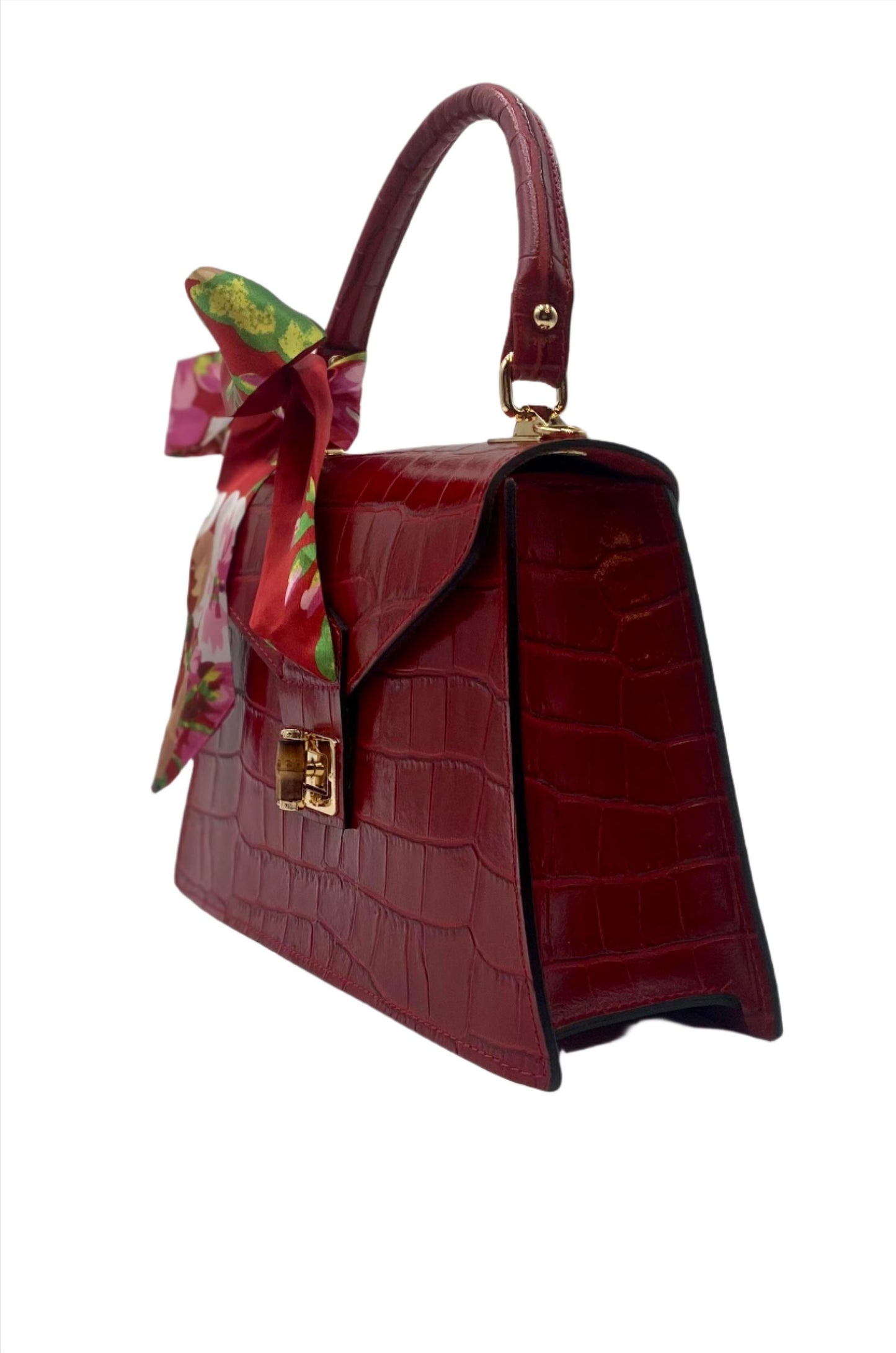 Emma Leather Handbag - Red