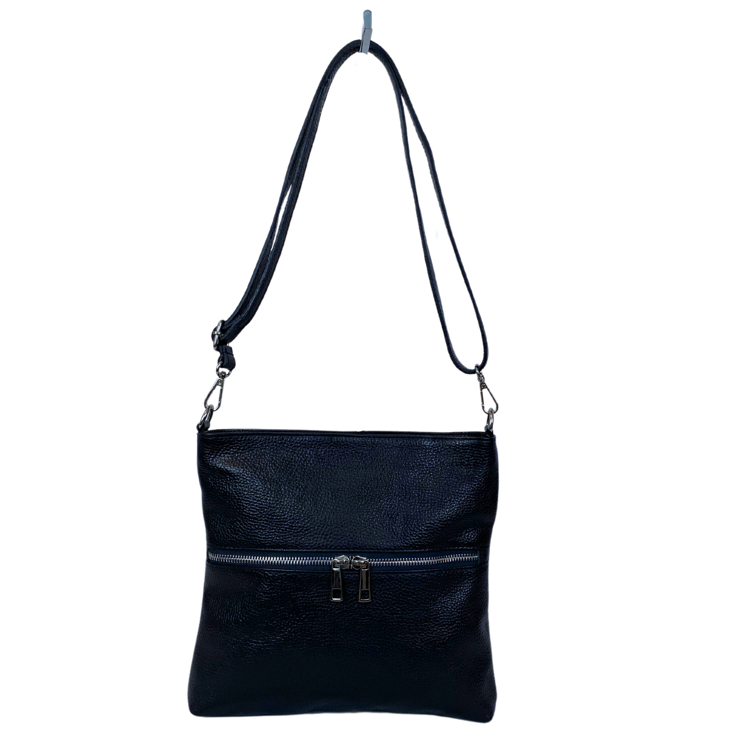 Jossi Italian Leather Shoulder/Crossbody Bag - Navy Blue