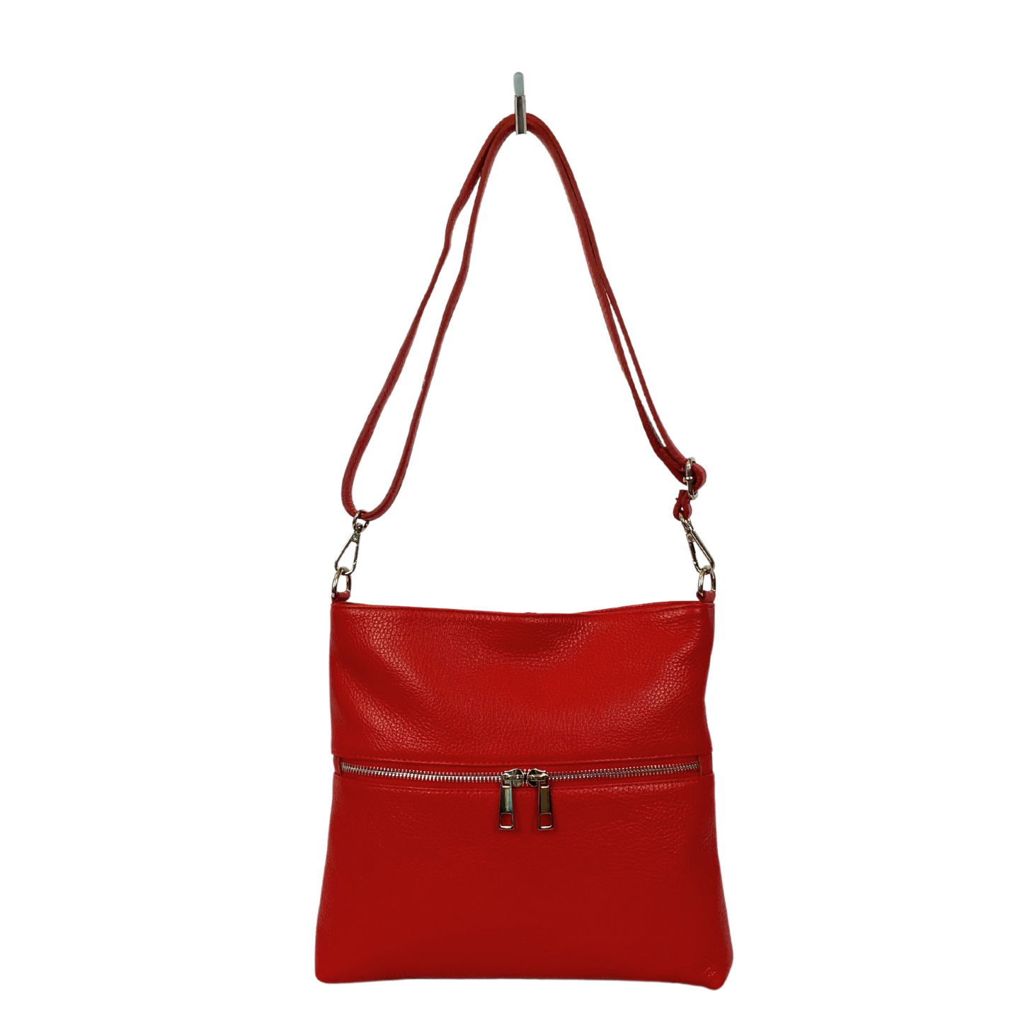 Jossi Italian Leather Shoulder/Crossbody Bag - Red