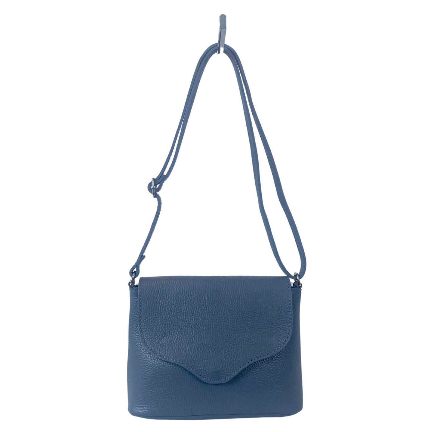 Kaira Italian Leather Shoulder/Crossbody Bag - Cyan Blue