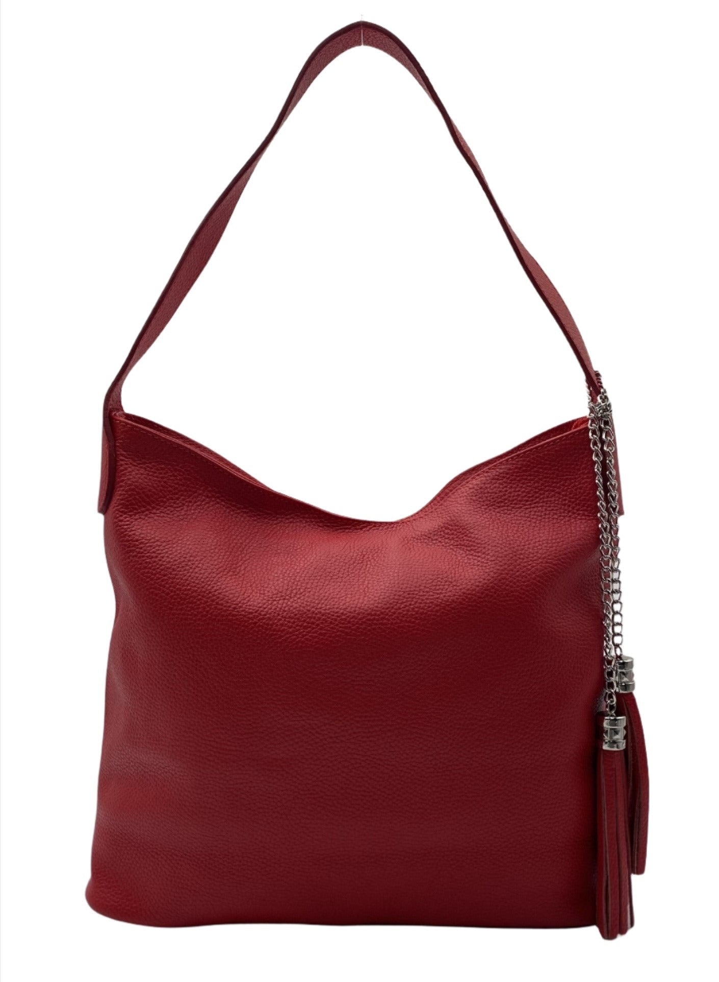 Gianna Leather Shoulder Bag - Red