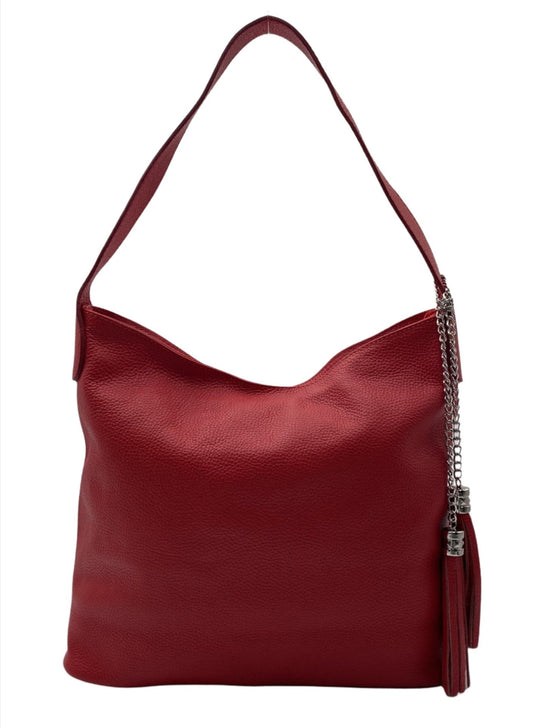 Gianna Leather Shoulder Bag - Red
